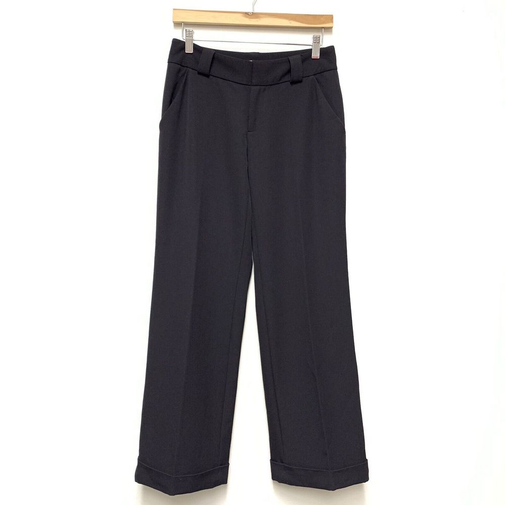 Sundance Wide Leg Flare Trousers Dress Pants Size 2 Petite 2P‎ Black Career Work